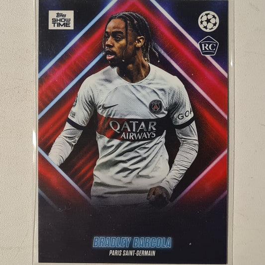 Bradley Barcola 2024 Topps show time champions league Rookie RC Football Paris Saint-Germain Ex-Mint Sleeved