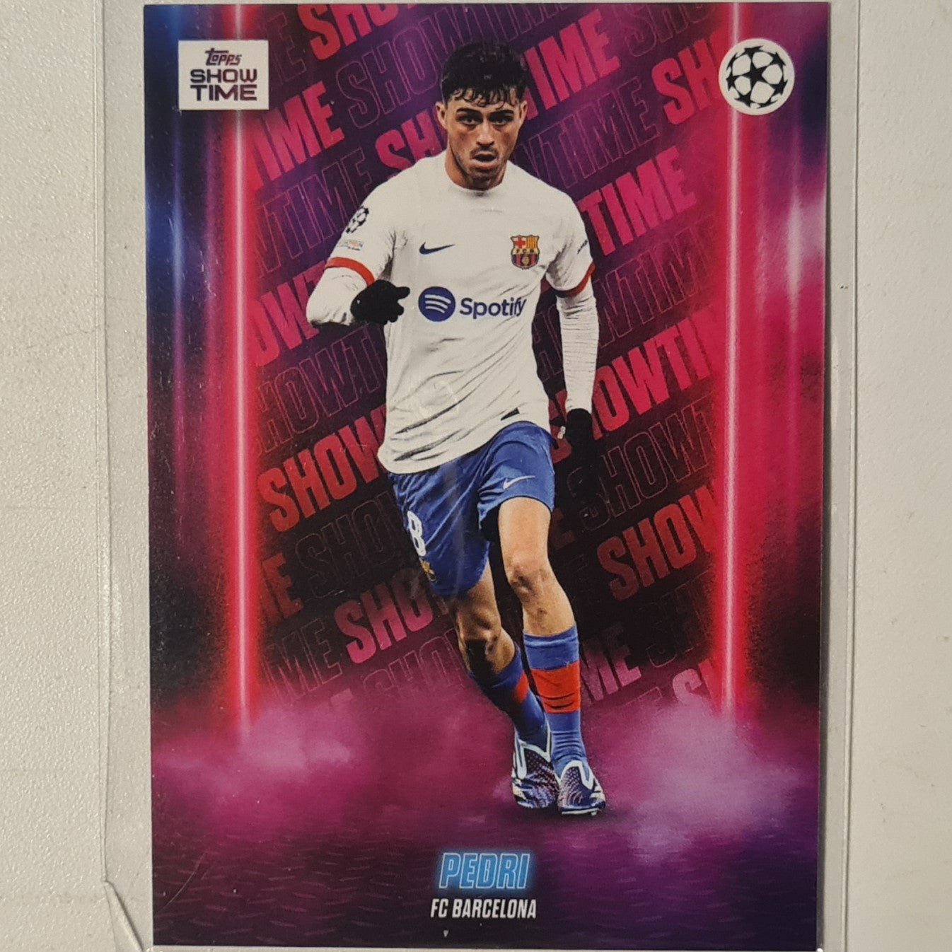 Pedri 2024 Topps show time champions league Football Barcelona Ex-Mint Sleeved