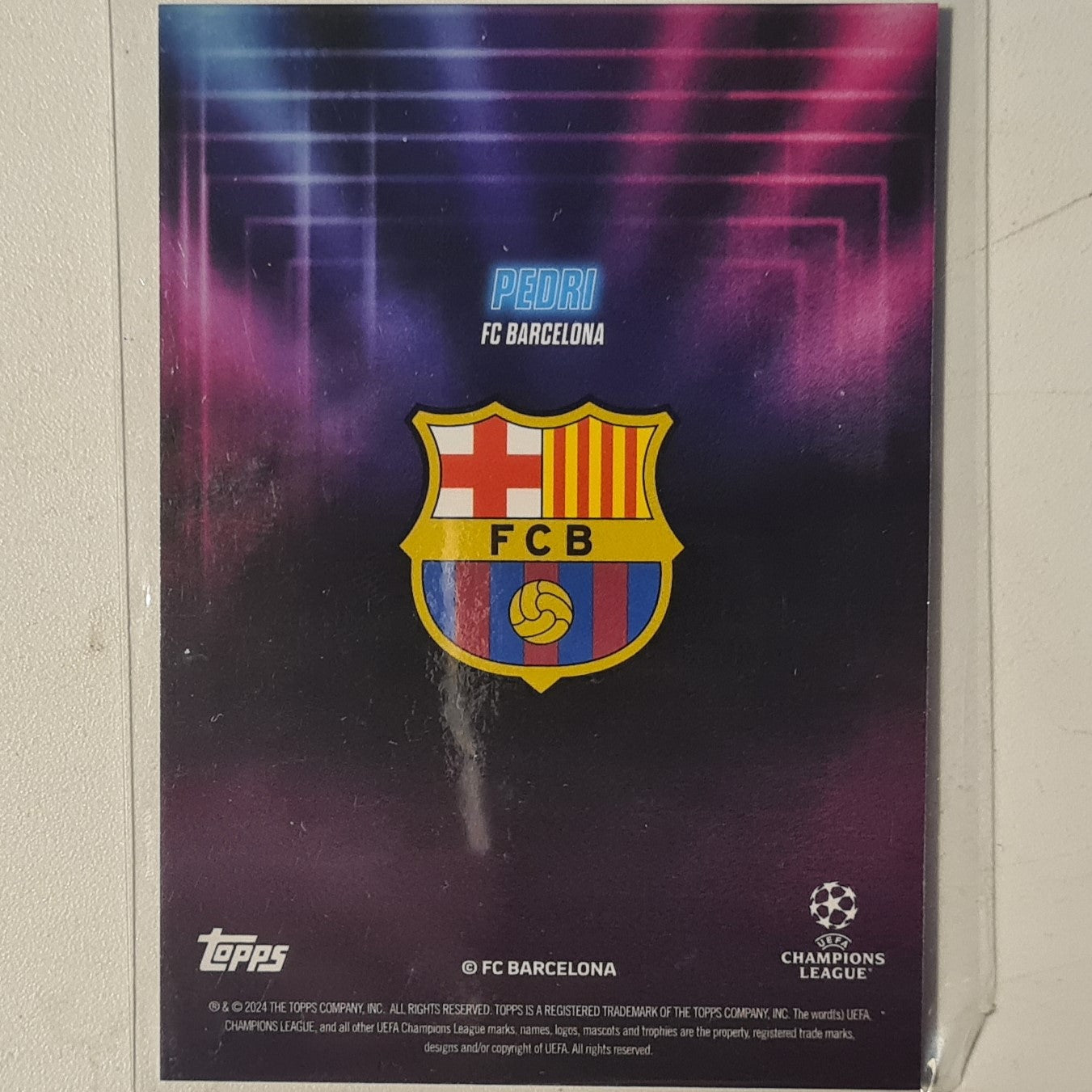 Pedri 2024 Topps show time champions league Football Barcelona Ex-Mint Sleeved