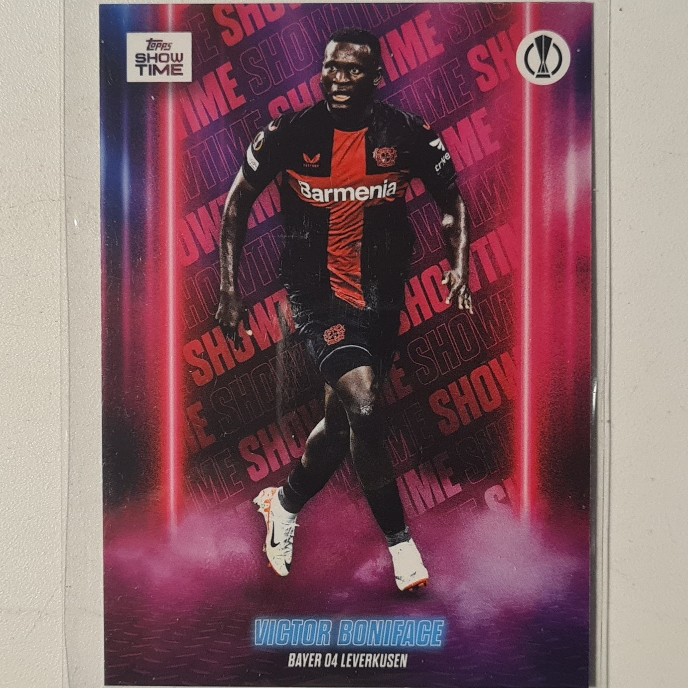 Victor Boniface 2024 Topps show time champions league Football Bayer Leverkusen Ex-Mint Sleeved