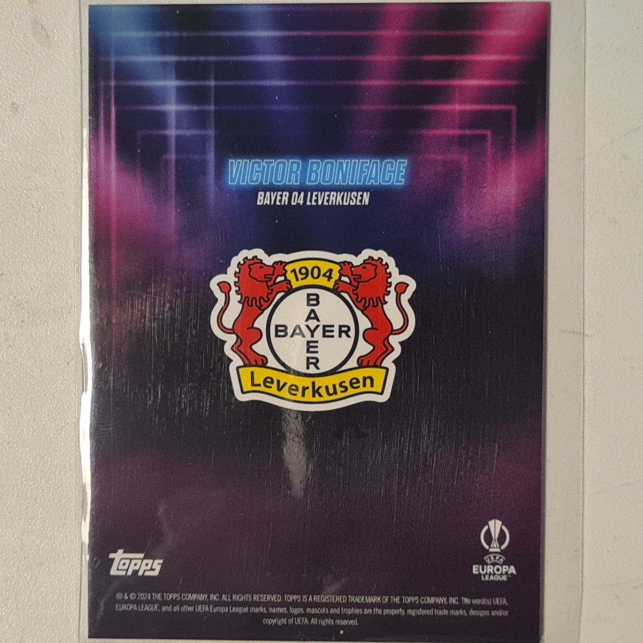 Victor Boniface 2024 Topps show time champions league Football Bayer Leverkusen Ex-Mint Sleeved