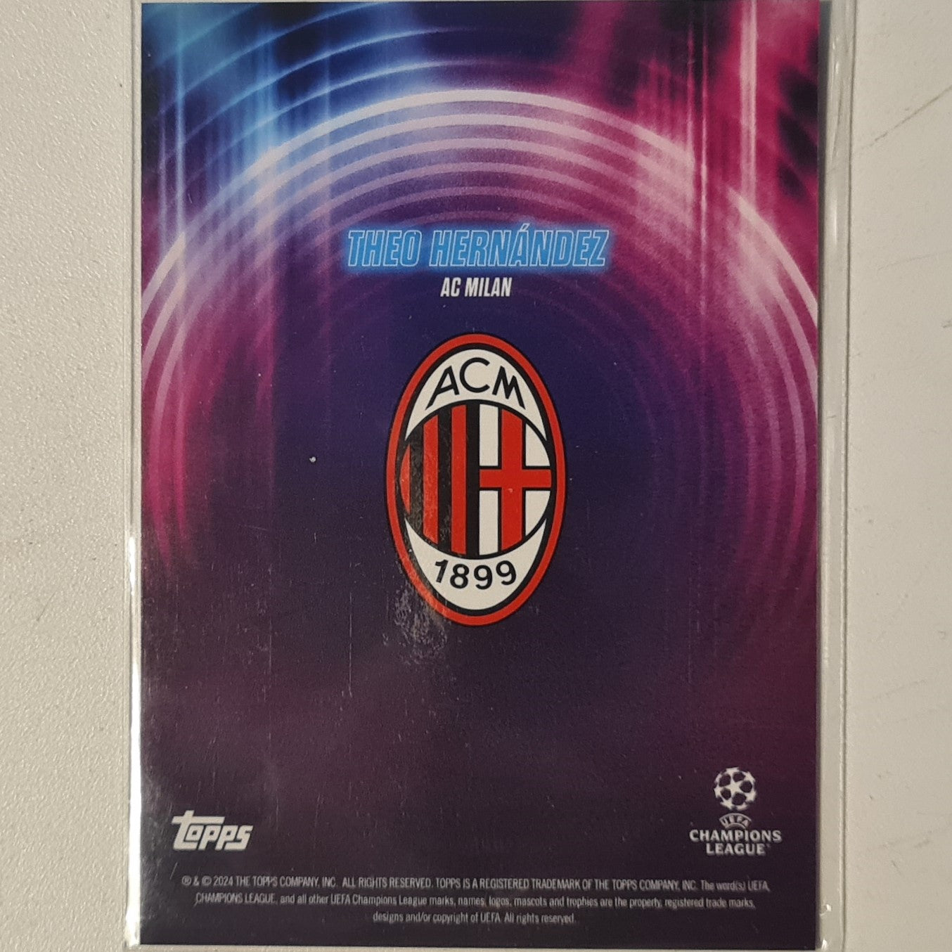 Theo Hernandez 2024 Topps show time champions league Football AC Milan Ex-Mint Sleeved