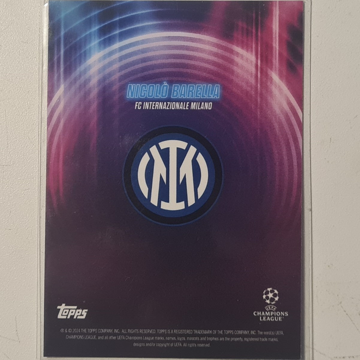 Nicolo Barella 2024 Topps show time champions league Football Inter Milan Ex-Mint Sleeved