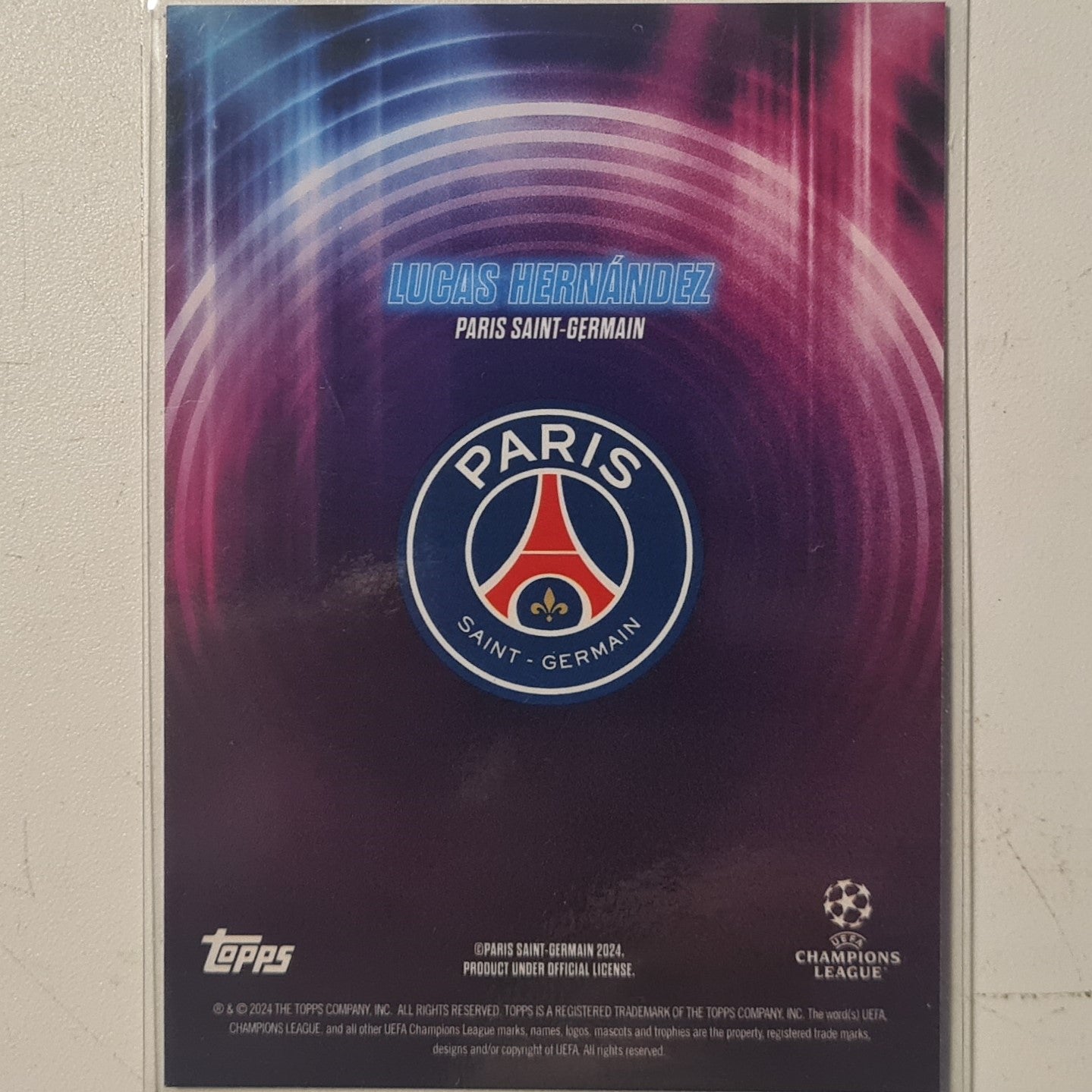 Lucas Hernandez 2024 Topps show time champions league Football Paris Saint-Germain Ex-Mint Sleeved