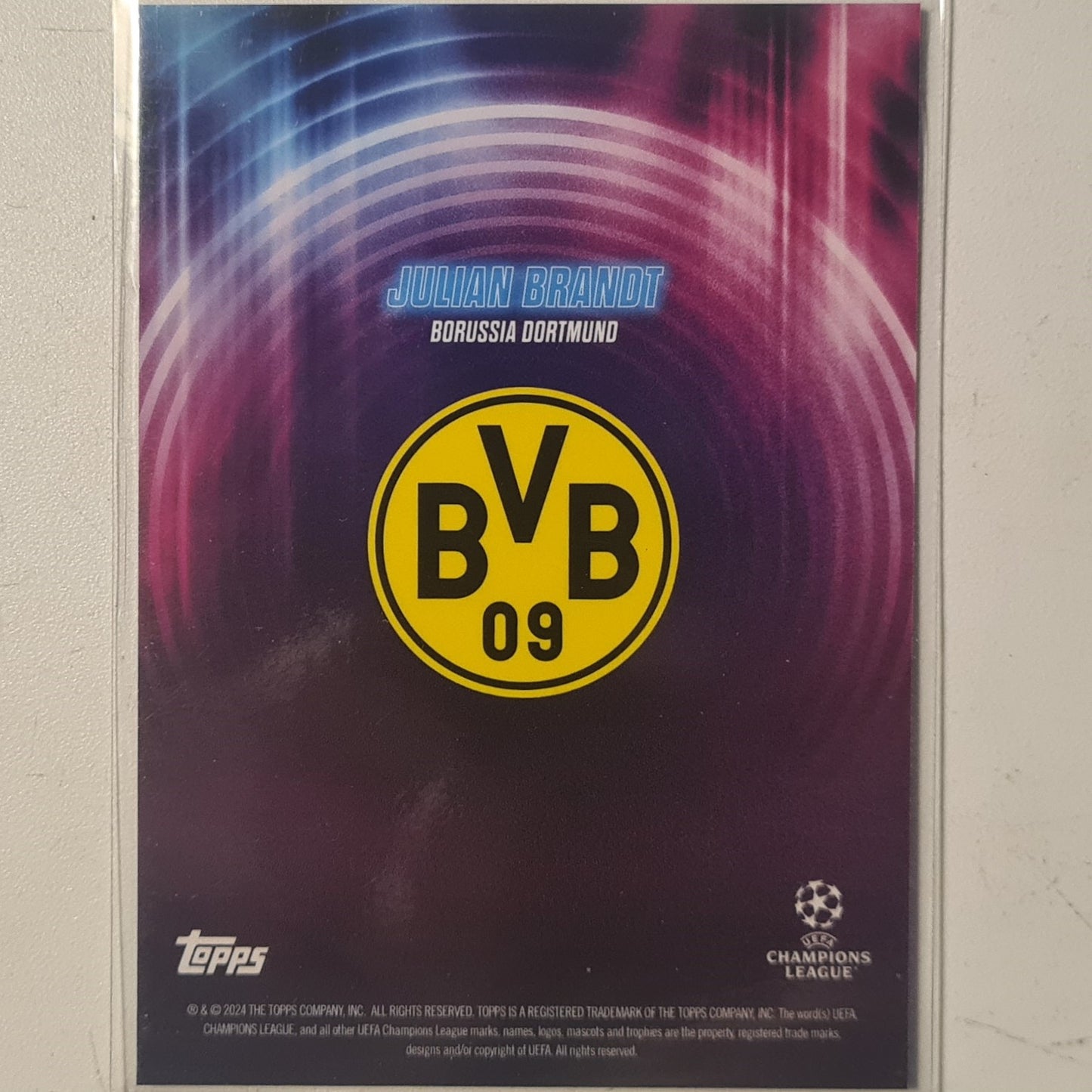 Julian Brandt 2024 Topps show time champions league Football Borussia Dortmund Ex-Mint Sleeved