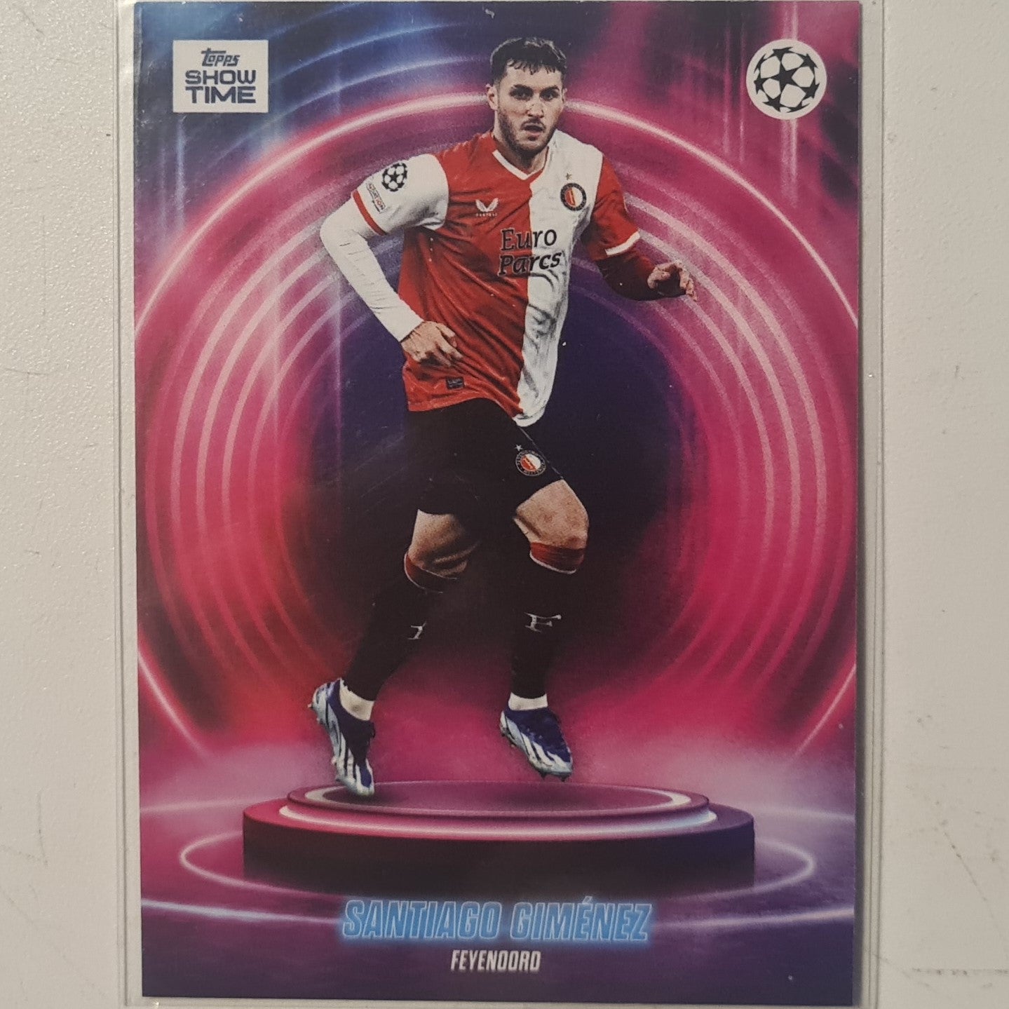 Santiago Gimenez 2024 Topps show time Champions league Football Feyenoord Ex-Mint Sleeved
