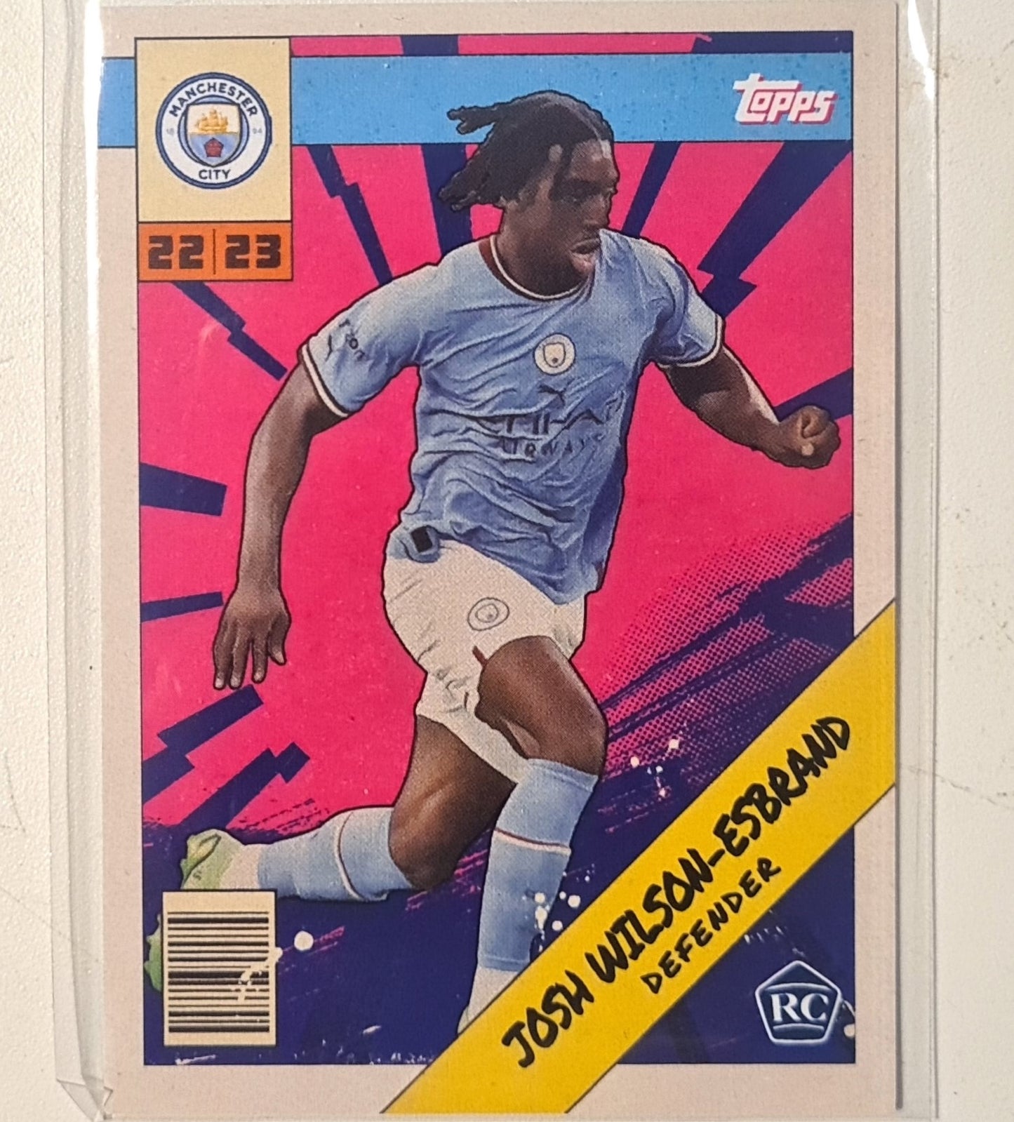 Josh Wilson-Esbrand 2022 Topps Manchester City Fan set Rookie RC MCH-1  Football Manchester City ex-mint cased