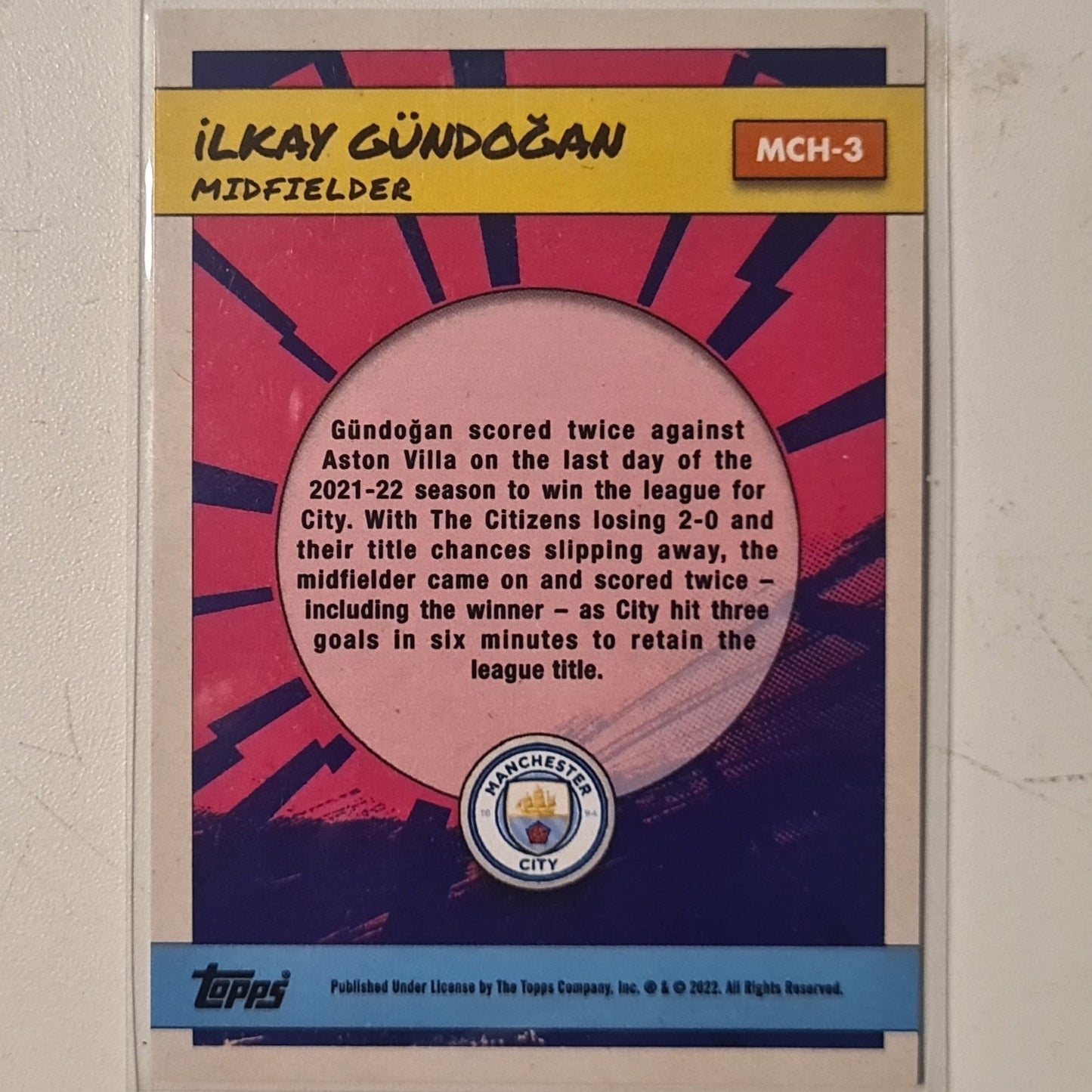 Ilkay Gundogan 2022 Topps Manchester City Fan set  MCH-3  Football Manchester City ex-mint cased