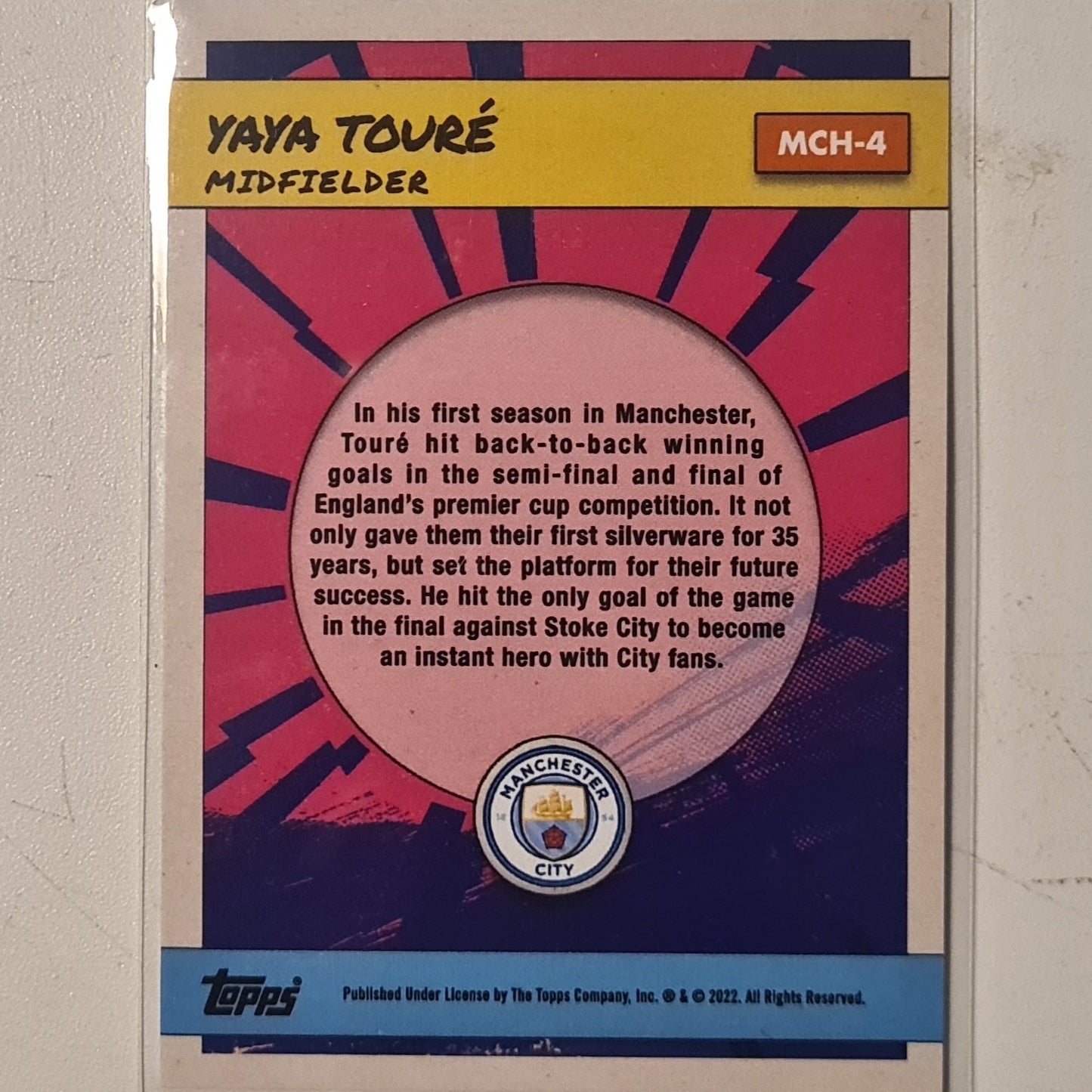Yaya Toure2022 Topps Manchester City Fan set  MCH-4  Football Manchester City ex-mint cased