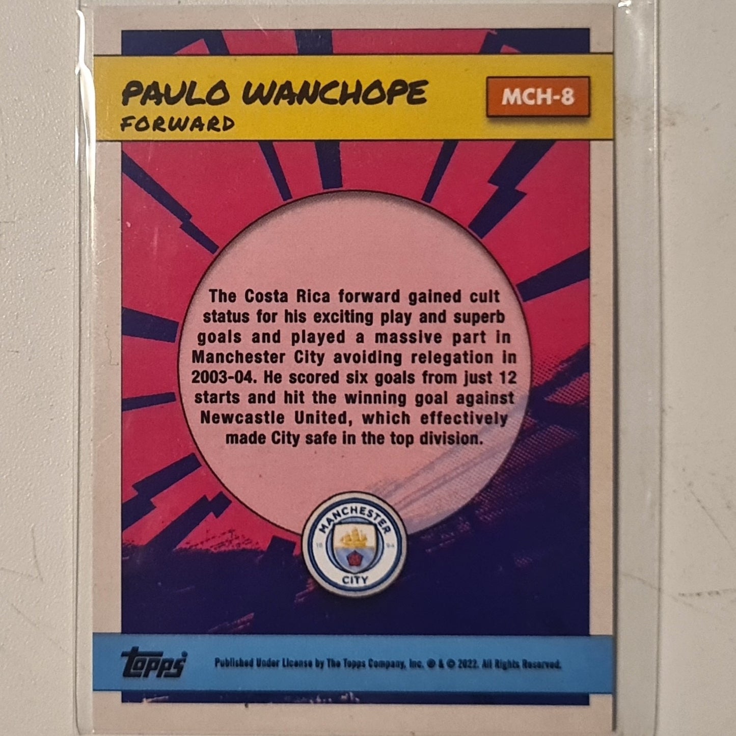 Paulo Wanchope 2022 Topps Manchester City Fan set C MCH-8  Football Manchester City ex-mint cased
