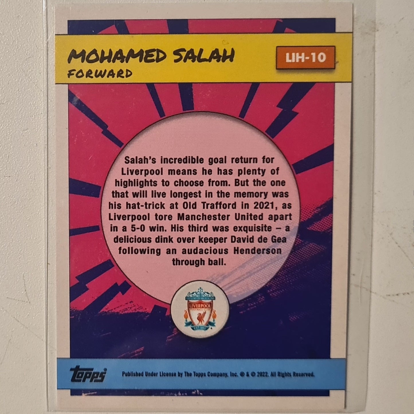 Mohamed Salah 2022 Topps Liverpool FC Fan set  LIH-10  Football Liverpool ex-mint cased