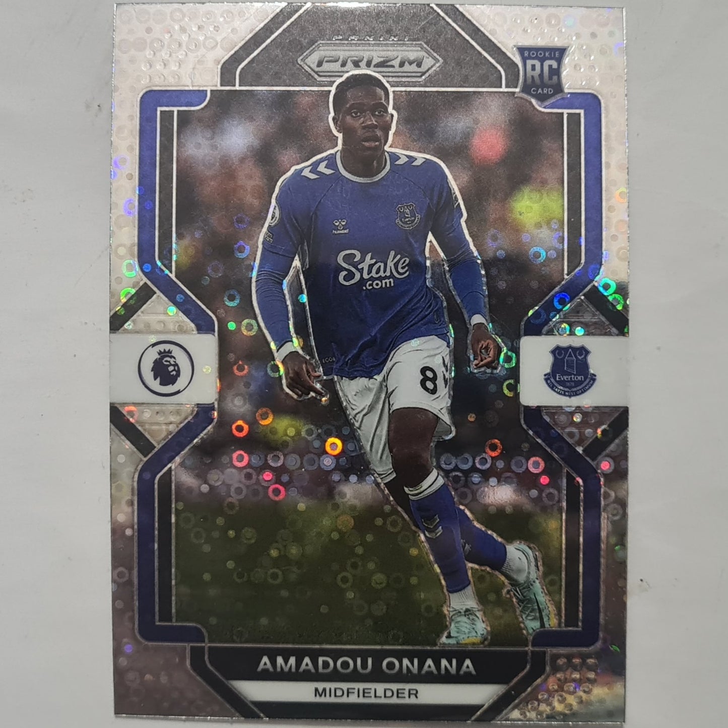 Amadou Onana 2022-23 Panini Prizm premier league Rookie RC PRIZM #240 Football Everton Ex-mint