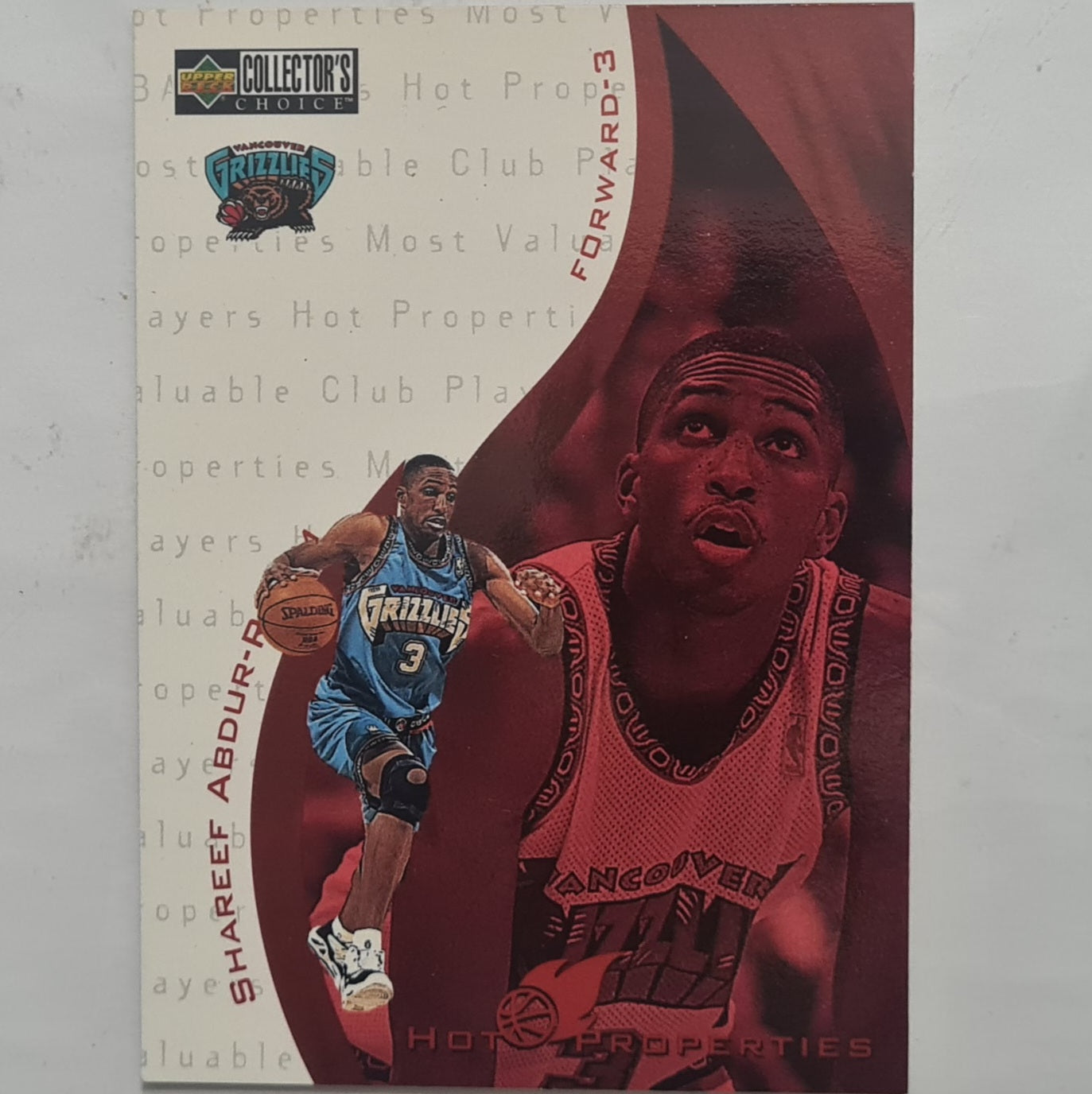 Shareef Abdur-Rahim Upper-Deck Hot Properties #383 NBA Basketball Vancouver Grizzlies excellent sleeved
