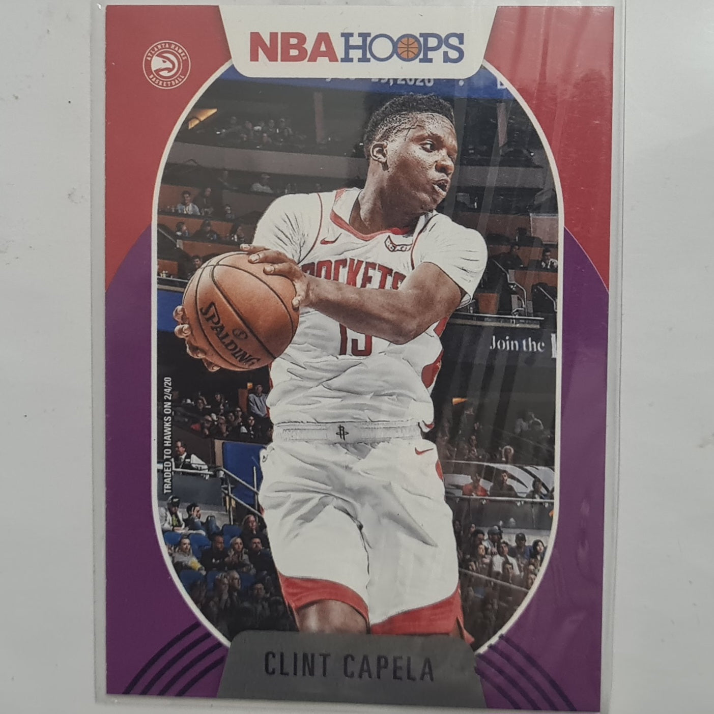 Clint Capela 2020-21 Panini NBA Hoops red purple #107 NBA Basketball Houston Rockets Ex-mint sleeved