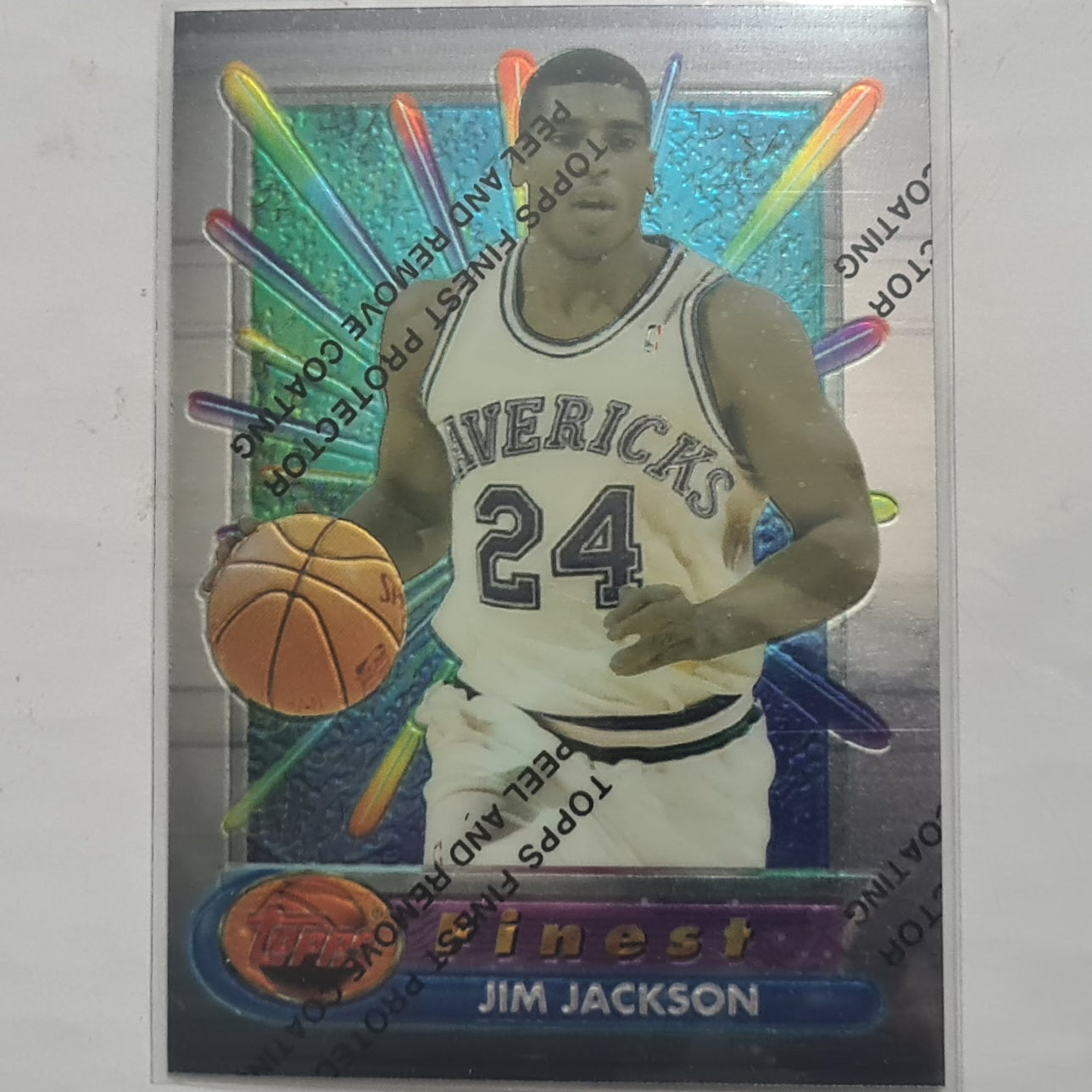 Jim Jackson 1995 Topps Finest with cover #265 NBA Basketball Dallas Mavericks excellent +