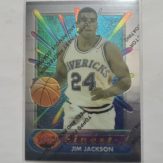 Jim Jackson 1995 Topps Finest with cover #265 NBA Basketball Dallas Mavericks excellent +