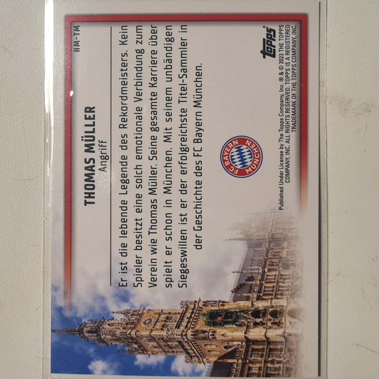 Thomas Muller Topps 2023 Bayern Munich German issue set Angriff HM-TM football mint sleeved