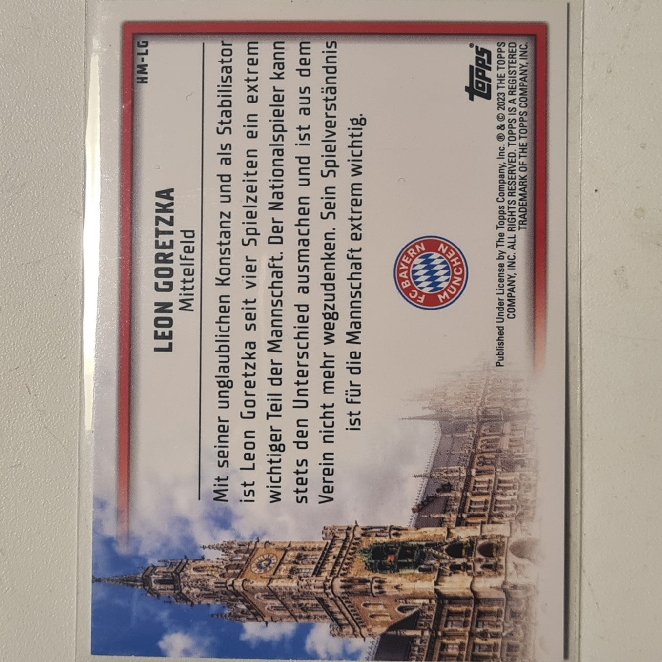 Leon Goretzka Topps 2023 Bayern Munich German issue set Mittelfeld HM-LG football mint sleeved