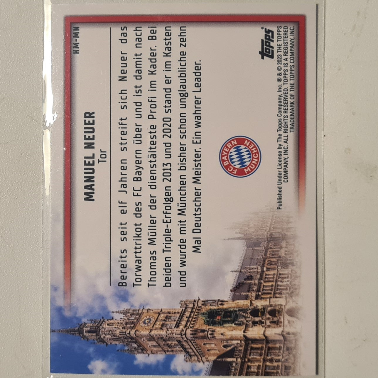 Manuel Neuer Topps 2023 Bayern Munich German issue set nor HM-MN football mint sleeved