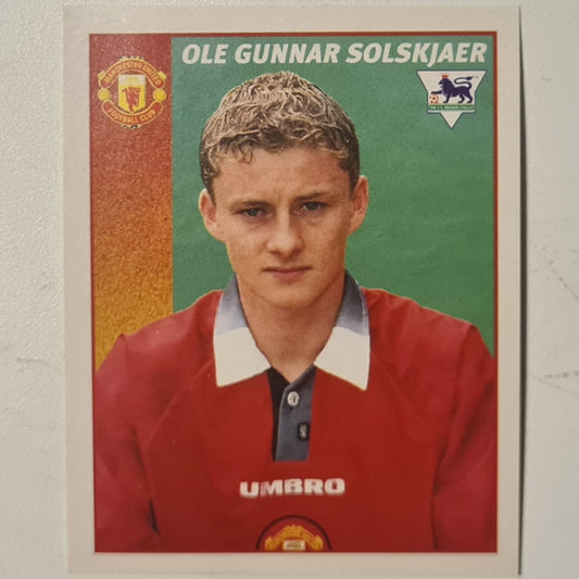 Ole Gunnar Solskjaer 1997 Merlin 97 sticker Rookie RC #294 Football Manchester United very good sleeved