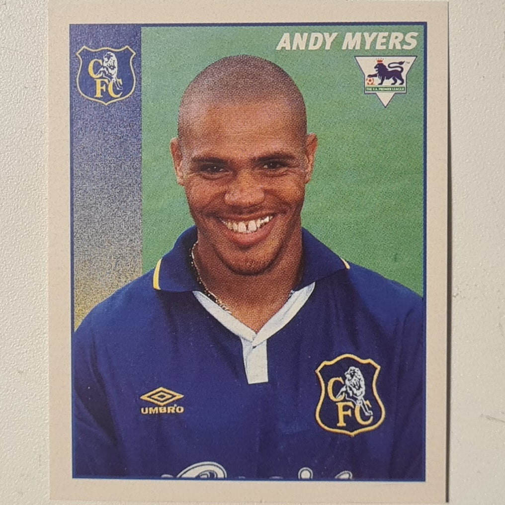 Andy Myers 1997 Merlin 97 sticker #94 Football Chelsea very good sleeved