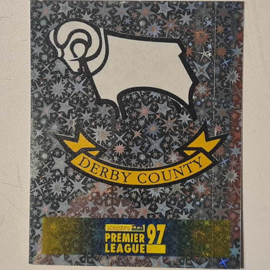 Rams Logo crest 1997 Merlin 97 sticker foil #132 Football Derby County very good sleeved