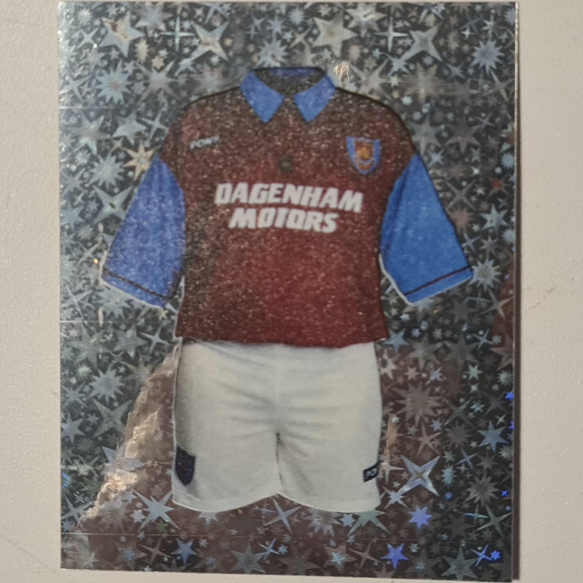 Dagenham motors jersey 1997 Merlin 97 sticker foil #488 Football West Ham United very good sleeved