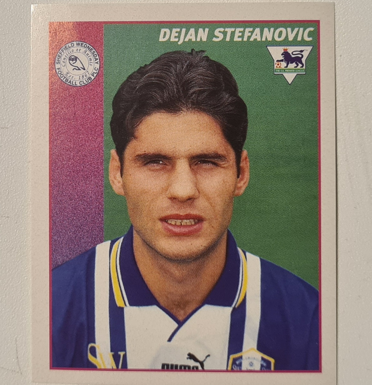 Dejan Stefanovic Merlin 1997 Premier League 97 football sticker #392 Soccer Sheffield Wednesday very good sleeved