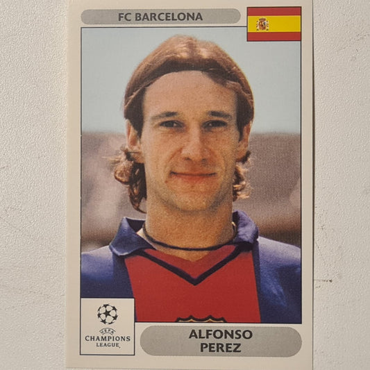 Alfonso Perez Panini 2000-2001 Champions League football sticker #303 Soccer Barcelona Excellent sleeved