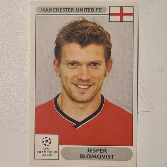 Jesper Blomqvist Panini 2000-2001 Champions League football sticker #262 Soccer Manchester United Excellent sleeved