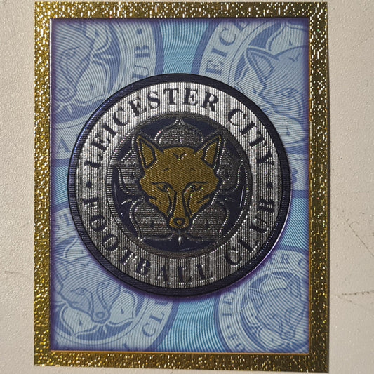 Leicester club badge 1998 Merlin FA Premier League 98 Sticker foil gold #289 Football Leicester City Excellent