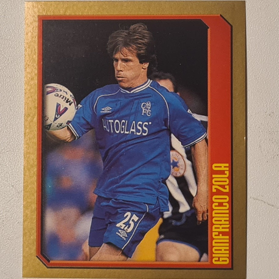 Gianfranco Zola 2000 Merlin FA Premier League gold edged free mcdonalds Sticker #277 Football Chelsea very good
