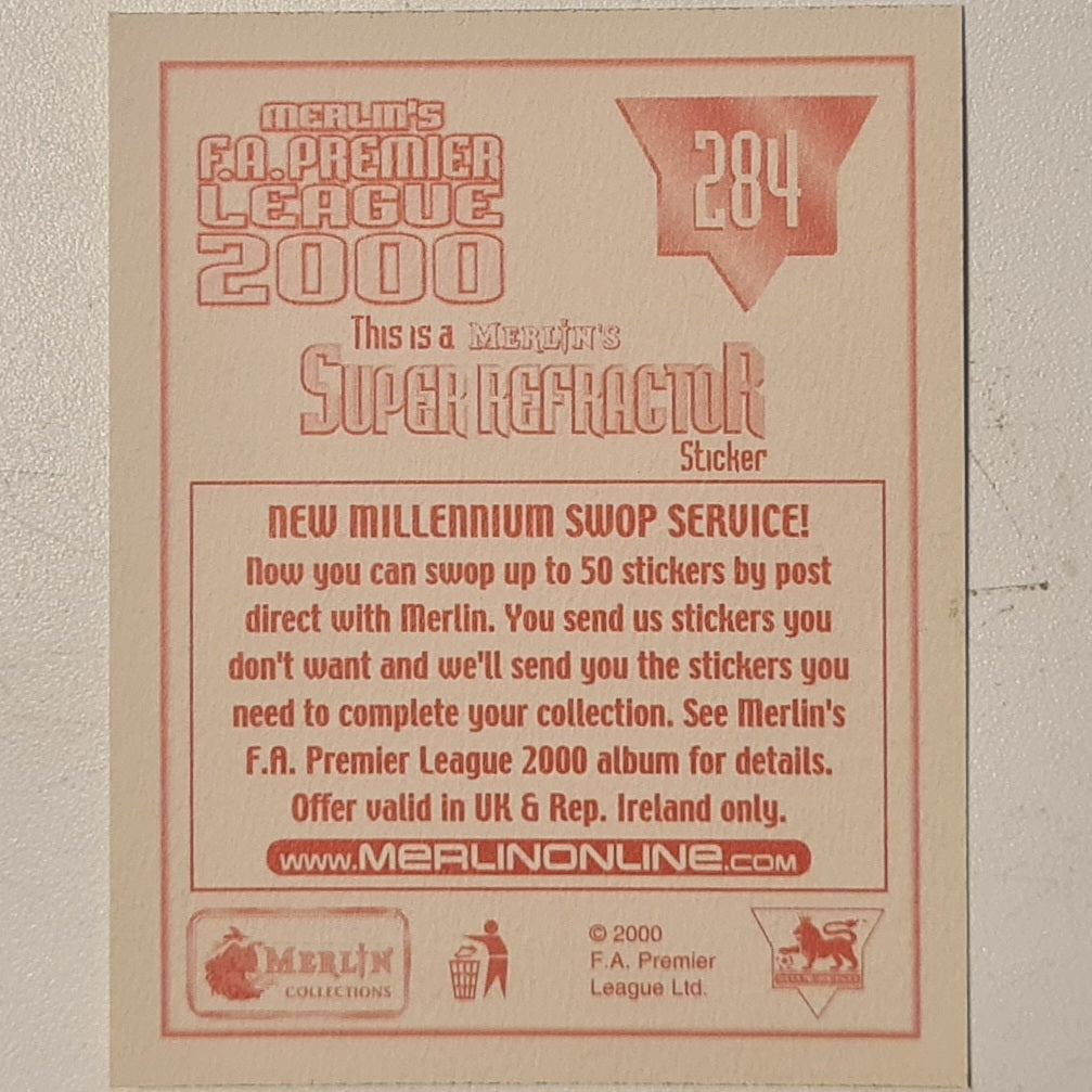 Roy Keane 2000 Merlin FA Premier League super refractor Sticker #284 Football Manchester United very good