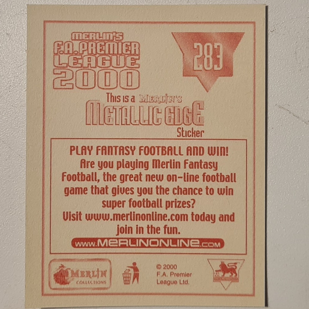 Massimo Taibi 2000 Merlin FA Premier League Metallic Edge sticker #283 Football Manchester United very good