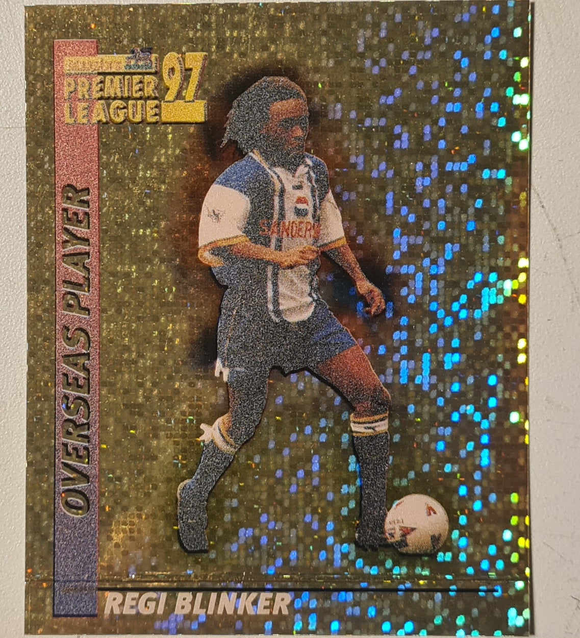 Regi Blinker 1997 Merlin Premier League 97 sticker overseas player holo #407 Football Sheffield Wednesday very good sleeved
