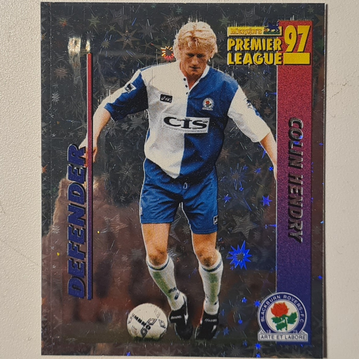 Colin Hendry 1997 Merlin Premier league 97 sticker holo foil  #77 Football Blackburn Rovers Very good