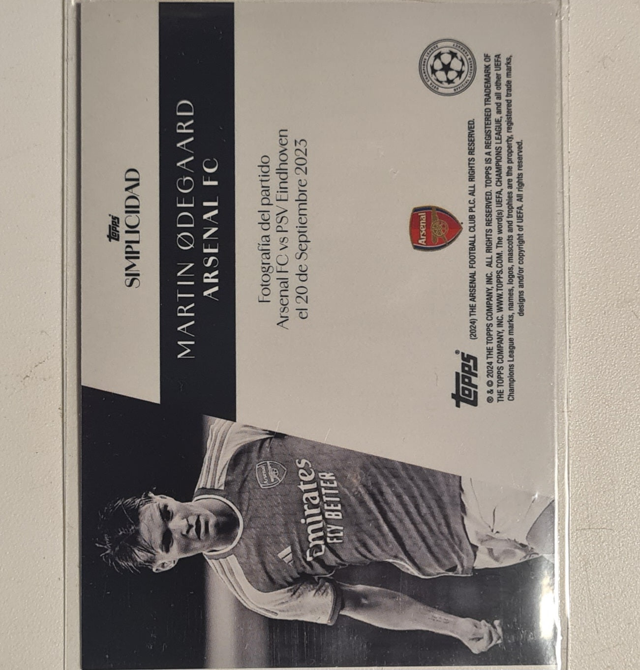 Martin Odegaard 2024 Topps Simplicidad champions league Football Arsenal ex-mint sleeved