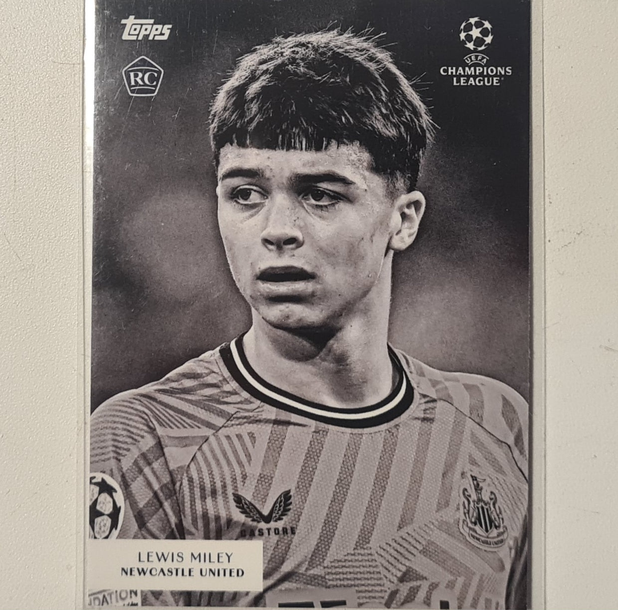 Lewis Miley 2024 Topps Simplicidad champions league Rookie RC Football Newcastle United ex-mint sleeved