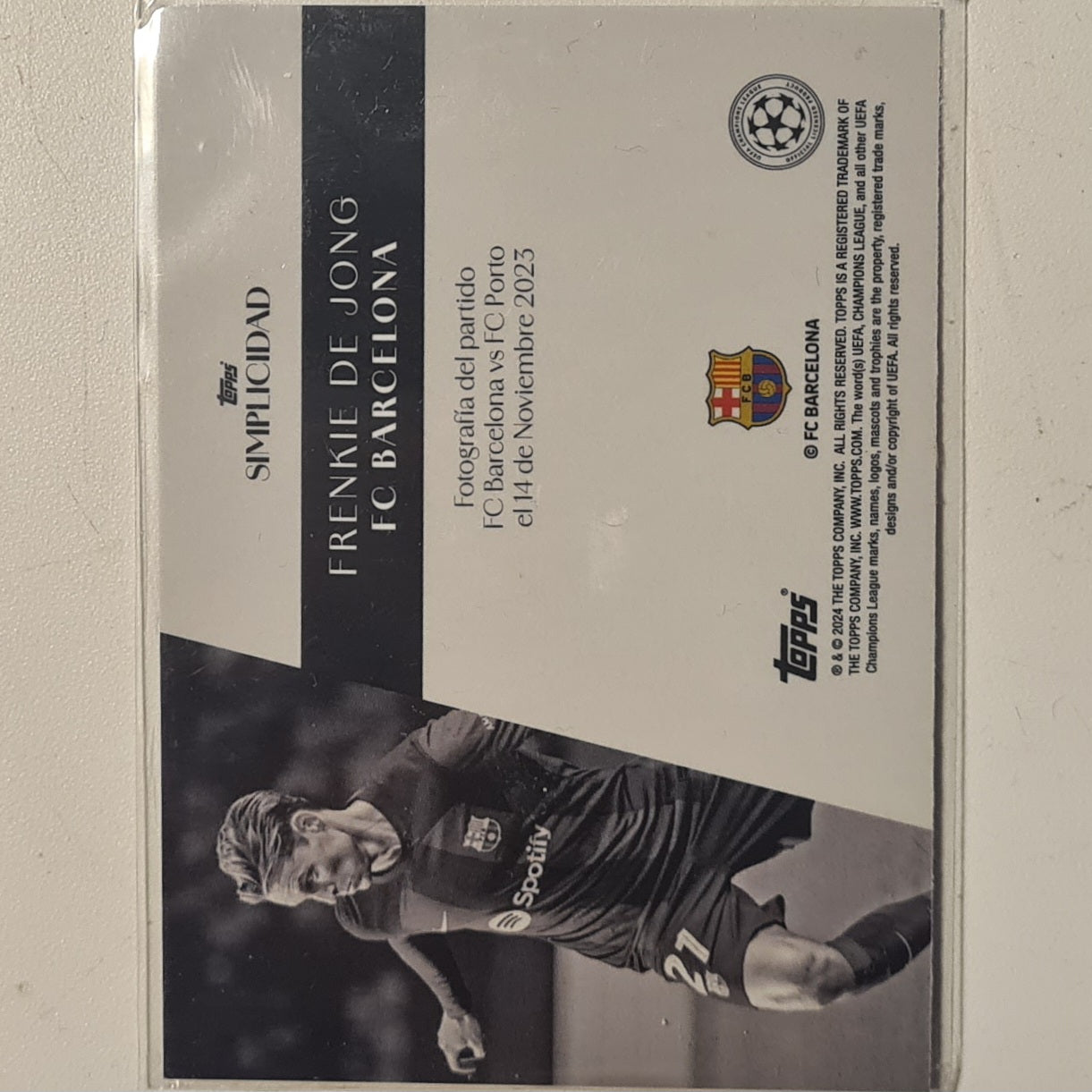 Frenkie De Jong 2024 Toops Simplicidad champions league Football Barcelona ex-mint sleeved