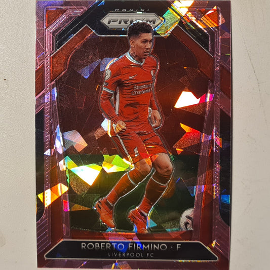 Roberto Firmino 2020-21 Panini Prizm premier league soccer pink cracked ice #254 Football Liverpool ex-mint sleeved