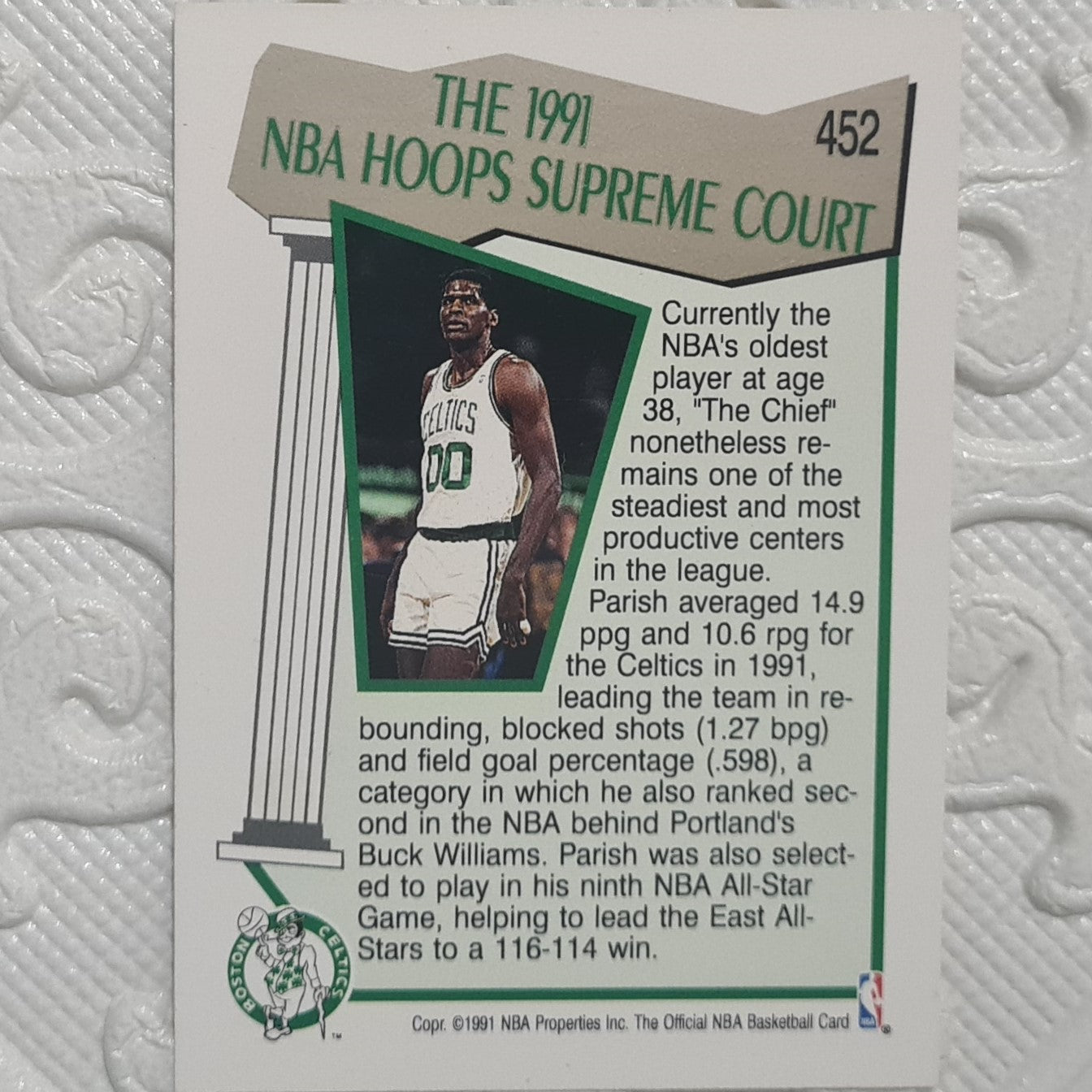 Robert Parish 1991 NBA Hoops Supreme Court #452 NBA Basketball Boston Celtics Ex-mint sleeved