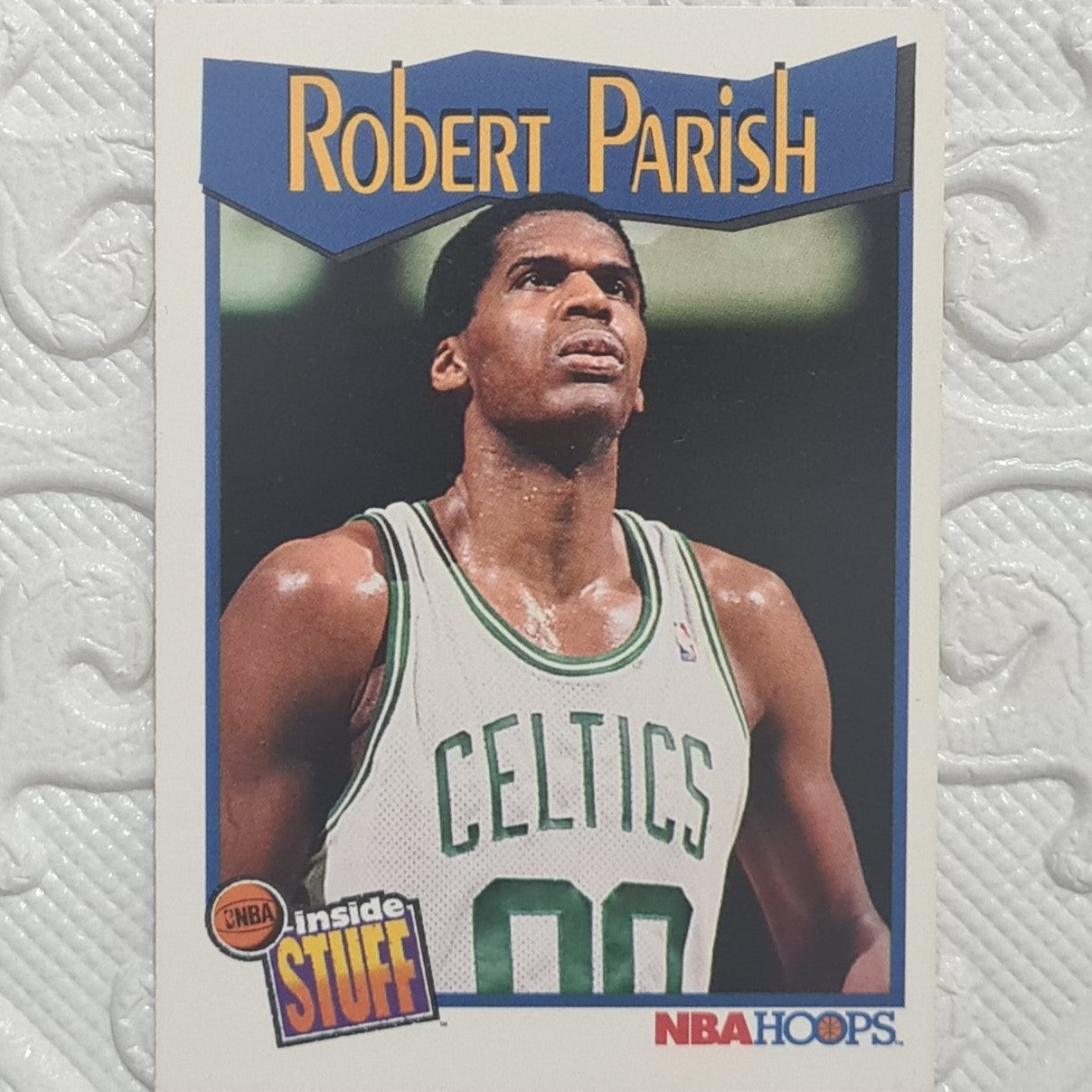 Robert Parish 1991 NBA Hoops inside stuff #305 NBA Basketball Boston Celtics Excellent sleeved