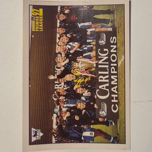 Beckham keane cantona etc 1997 Merlin Premier league 97 Carling Champions sticker #268 Football Manchester United Very good