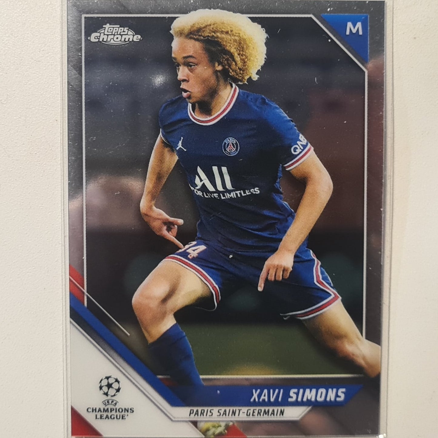 Xavi Simons 2022 Topps Chrome Champions League #182 Football Paris Saint Germain ex-mint