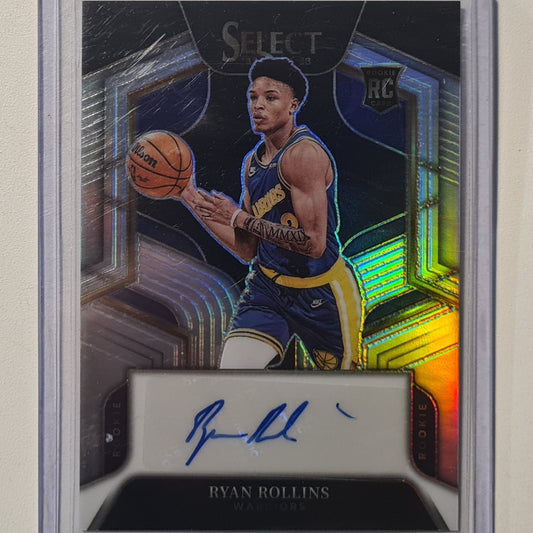 Ryan Rollins 2022-23 Panini Select Rookie RC auto  094/249 RS-RYR NBA Basketball Golden State Warriors ex-mint
