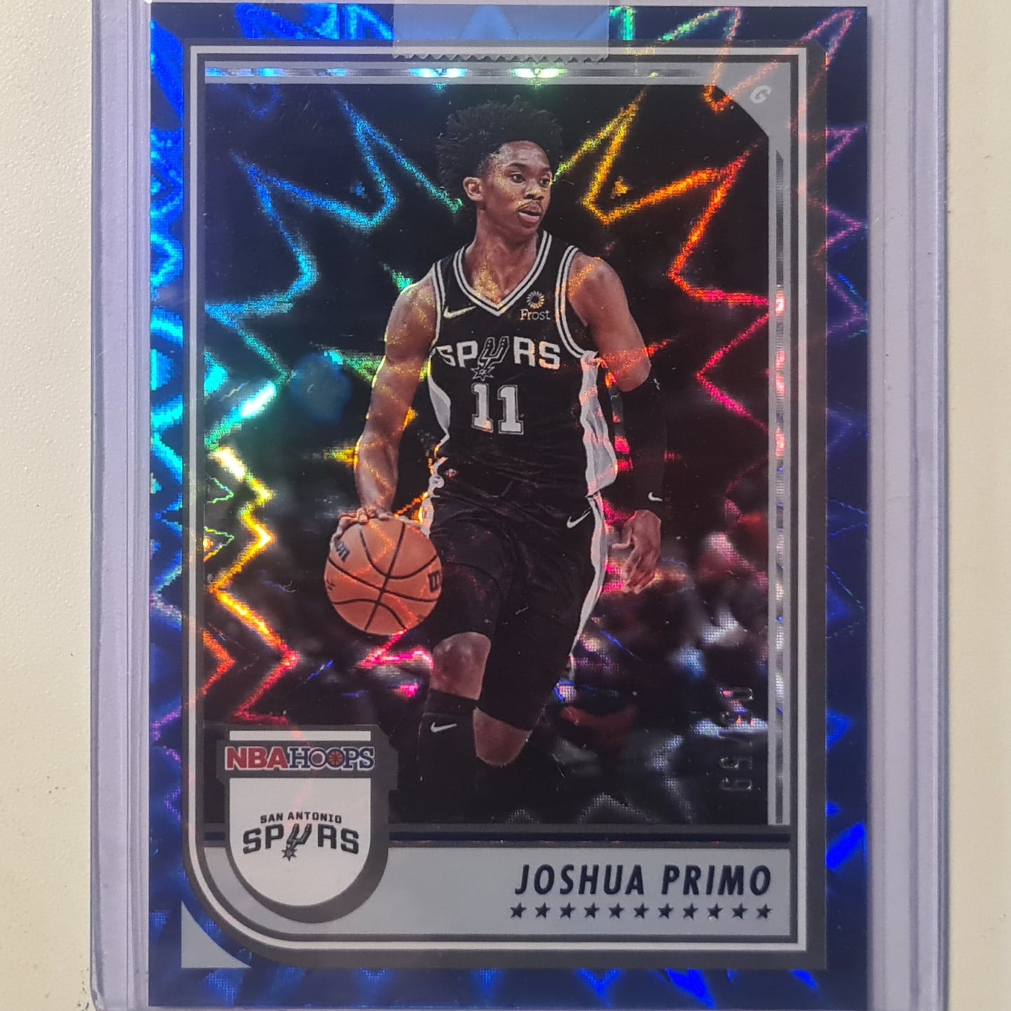 Joshua Primo 2022-23 Panini NBA Hoops explosion holo numbered 05/59  #154 NBA Basketball San Antonio Spurs mint