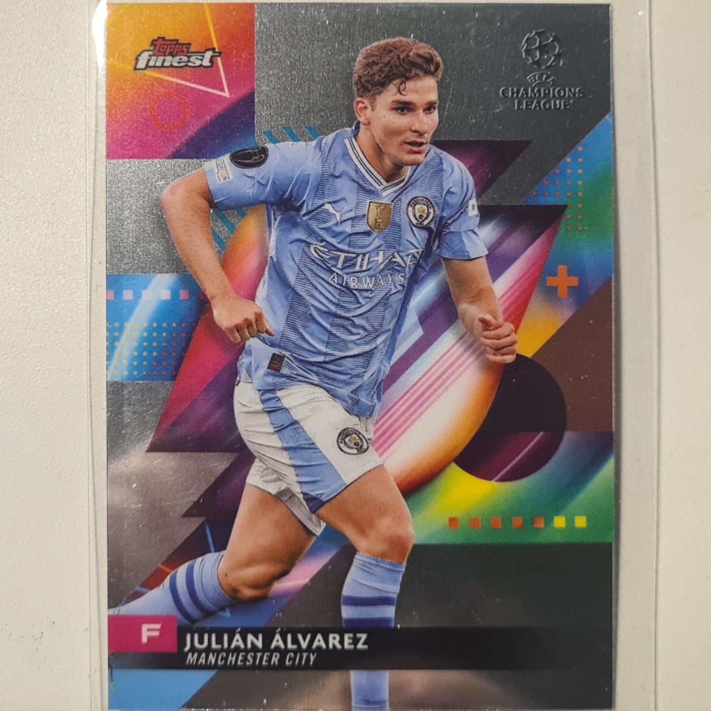 Julian Alvarez 2024 Topps Finest Champions League #29 football Manchester City mint sleeved
