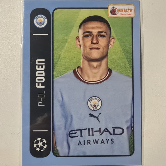 Phil Foden 2022 Topps Merlin Heritage 98 Champions League #057 football Manchester City mint sleeved