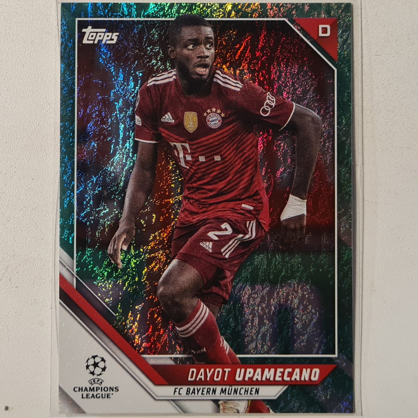 Dayot Upamecano 2022-23 Topps Champions League  green foil shimmer #172 soccer Bayern Munich mint sleeved