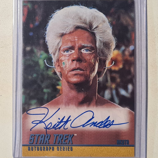 Star Trek Autograph Series 1998 Rittenhouse Keith Andes as Akuta Autograph A42 mint sleeved